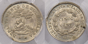Bolivia 1876 5 Centavos Lion animal PCGS MS 65 Rulau-Coc6 Cochabamba, PCGS Pop.