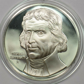 1980 's Medal Proof Thomas Jefferson in capsule 1.2oz pure silver Franklin Mint