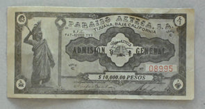 Mexico 1990 Tijuana BC Paraiso Azteca SA 1000 Pesos General admission RC0415 com