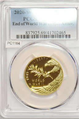 2020 W $25 gold PCGS PROOF 69DCAM End of World War II 7th Anniversary PC1164 co