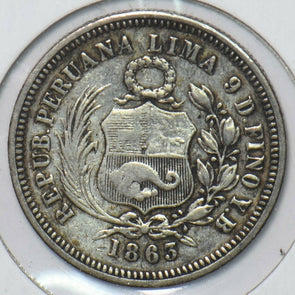 Peru 1863 1/5 Sol 295718 combine shipping