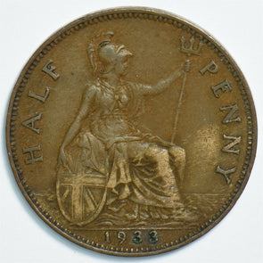 Great Britain 1933 1/2 Penny 0 904474 combine shipping