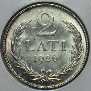 Latvia 1926 2 Lati BU 490730 combine shipping