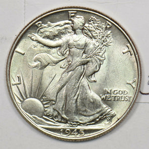 1945 Walking Liberty Half Dollar 90% silver MS++ U0217