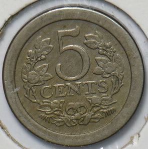 Netherlands 1907 5 Cents Clipped 193355 combine shipping
