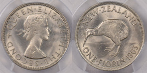 New Zealand 1963 Florin Kiwi Bird animal PCGS MS 65 PI0137 combine shipping