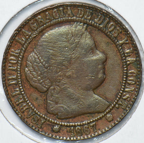 Spain 1867 2 1/2 Centimos 294837 combine shipping
