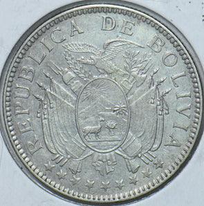 Bolivia 1909 50 Centavos Eagle animal Alpaka 295404 combine shipping