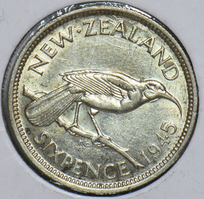 New Zealand 1945 6 Pence Huia bird 298671 combine shipping