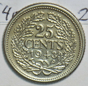 Curacao 1943 p 25 Cents 152953 combine shipping