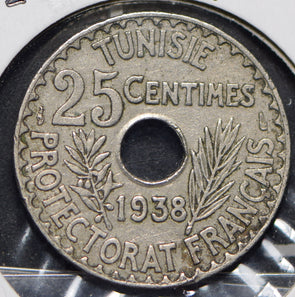 Tunisia 1938 AH 1357 25 Centimes  191287 combine shipping