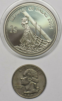 Palau 2002 Dollar Whale animal Marine protection colorized BU0695 combine shippi