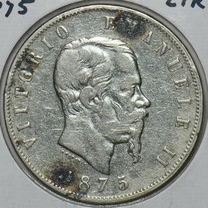Italy 1875 5 Lire 296695 combine shipping