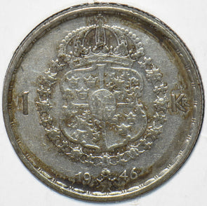 Sweden 1946 Krona 150652 combine shipping