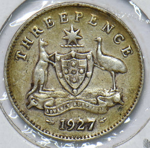 Australia 1927 3 Pence Kangaroo animal Ostrich Georgivs V 293061 combine shippin