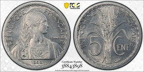 French Indo China 1946 B 5 Cents PCGS MS64 Lec-128 PC0888* combine shipping<br/>