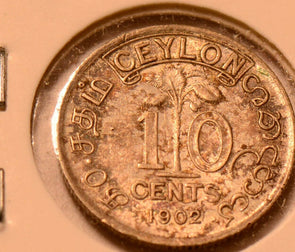 C0040 Ceylon 1902 10 Cents combine shipping