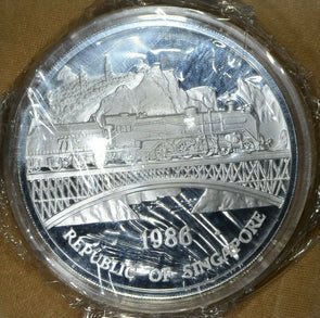 BU0003 Singapore Medal 1986 5 Ounces  Dragon with box combine shipping