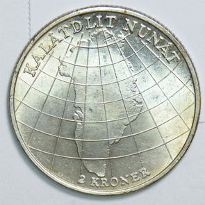 Denmark 1953 2 Kroner Silver 491556 combine shipping