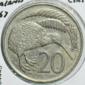 New Zealand 1967 20 Cents Kiwi birdanimal 904445 combine shipping
