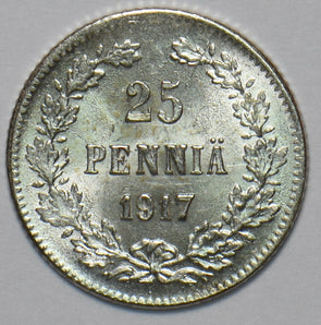 Finland 1917 25 Pennia Eagle animal 294573 combine shipping