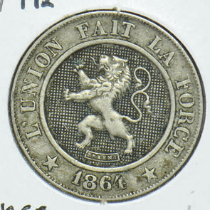 Belgium 1864 10 Centimes Lion animal 291837 combine shipping