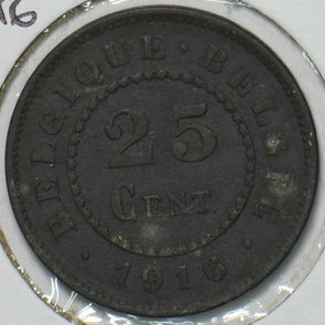 Belgium 1916 25 Centimes Lion animal 151974 combine shipping