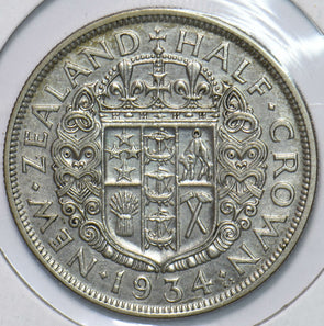 New Zealand 1934 1/2 Crown Ram animal George V 292903 combine shipping