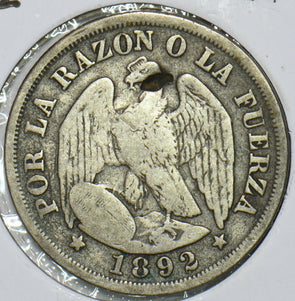 Chile 1892 20 Centavos Condor animal 152684 combine shipping
