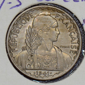 French Indo China 1941 S 20 Cents AU+ 190420 combine shipping