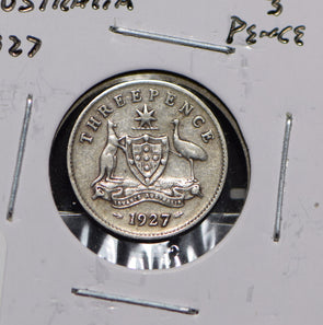 Australia 1927 3 Pence Kangaroo animal Moorhen  191225 combine shipping