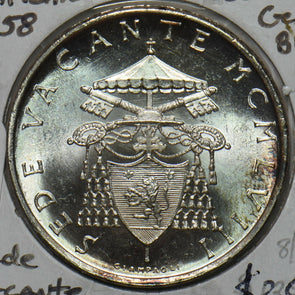 Vatican 1958 500 Lira Dove animal Gem BU Sede vacante 491234 combine shipping