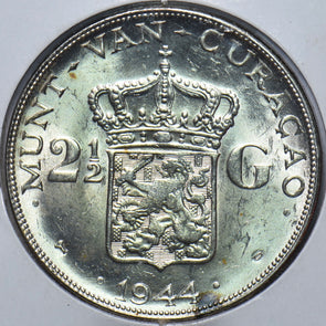 Netherlands Antilles 1944 2 1/2 Gulden Lion animal 294875 combine shipping