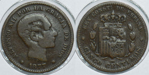 Spain 1877 5 Centimos 198414 combine shipping