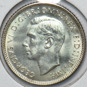 Australia 1943 D 6 Pence Kangaroo animal Emu 192755 combine shipping