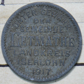Germany 1917 Lethmate 10 Pfennig Zink 292558 combine shipping
