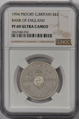 Great Britain 1994 2 Pound silver NGC Proof 69UC Piefort Bank of England NG1461