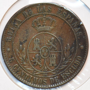Spain 1868 5 Centimos 294853 combine shipping