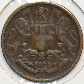 British India 1835 1/4 Anna Lion animal East India Company 195106 combine shippi