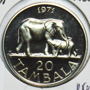 Malawi 1971 20 Tambala Proof Elephant 298987 combine shipping