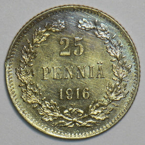 Finland 1916 25 Pennia Eagle animal 298293 combine shipping