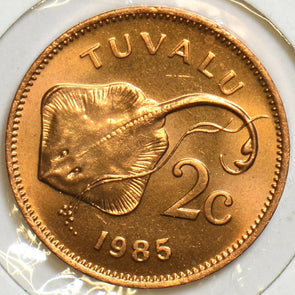 Tuvalu 1985 2 Cents Stingray animal 904185 combine shipping