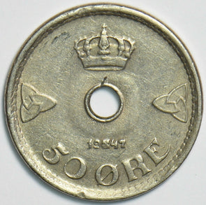 Norway 1947 50 Ore 152877 combine shipping