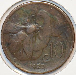 Italy 1920 10 Centesimi Honey Bee animal 194226 combine shipping