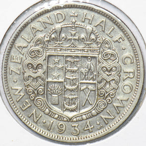 New Zealand 1934 1/2 Crown Ram animal George V 150571 combine shipping