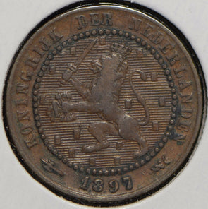 Netherlands 1897 Cent Lion animal  150090 combine shipping