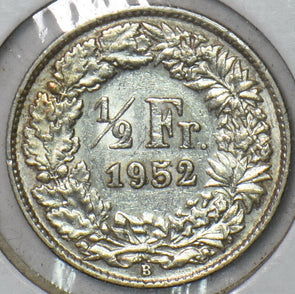 Switzerland 1952 B 1/2 Franc 151236 combine shipping