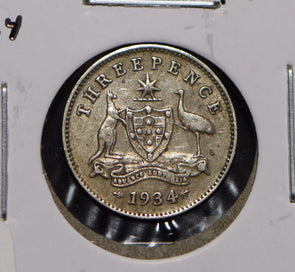 Australia 1934 3 Pence Kangaroo animal Moorhen  191205 combine shipping