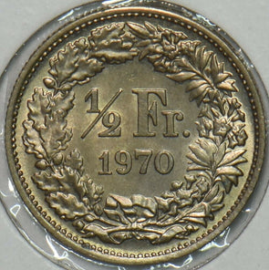 Switzerland 1970 1/2 Franc BU 196374 combine shipping
