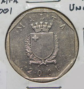 Malta 2001 50 Cents  901308 combine shipping